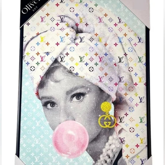 Louis Vuitton x Gucci Inspired Audrey Hepburn Art Print 